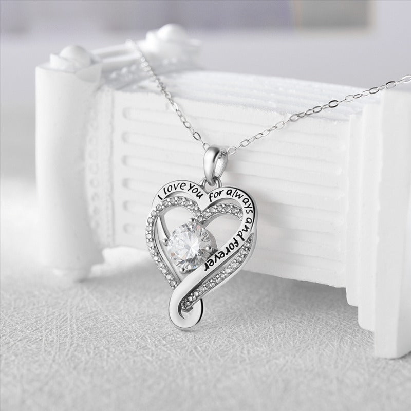Sparkling Intertwined Heart Necklace