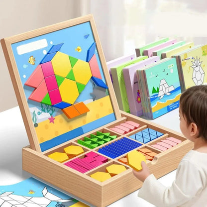 🎁Early Christmas Sale 🔥Wooden Magnetic Pattern Block Puzzle Set🧩