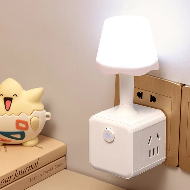 ☁️2-in-1 Cube Socket LED Night Lamp💡