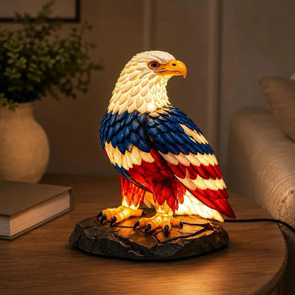 🦅🌙U.S. 250th Eagle Stained Glass Table Lamp✨