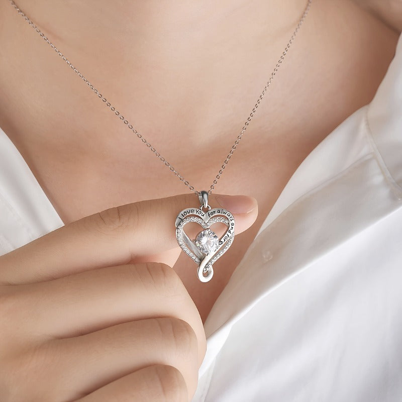 Sparkling Intertwined Heart Necklace