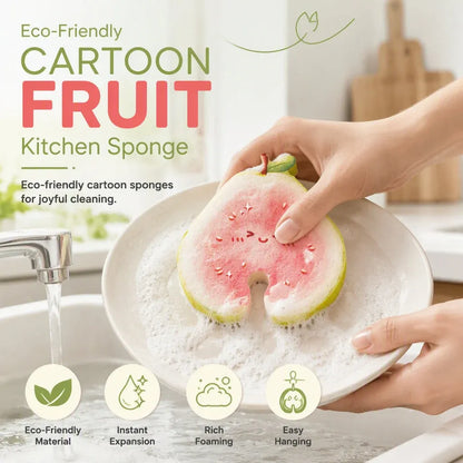 🔥🥗✨Cute fruit-shaped dishwashing sponge brush🧴🍲