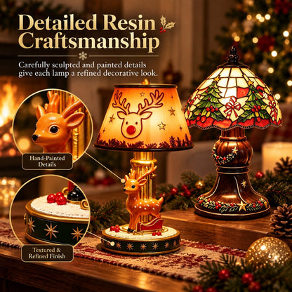 🎅 Santa Claus & Reindeer LED Resin Lamp Decoration