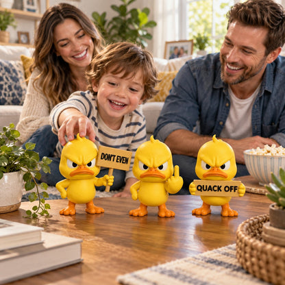Quacko Angry Duck Collection – Sarcastic Desk Figurines, Funny Decor for Office Workspace & Home Shelves
