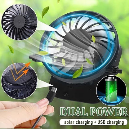 🔥✨Solar Fan Baseball Cap - UV Protection Wide Brim Mesh Hat with Solar & USB Power for Outdoor Heat Relief