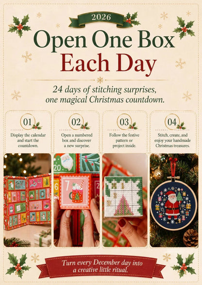 🎄🧵 2026 Cross Stitch Advent Calendar Box | 24 Days of Stitching Surprises for a Magical December 🎁 ✨