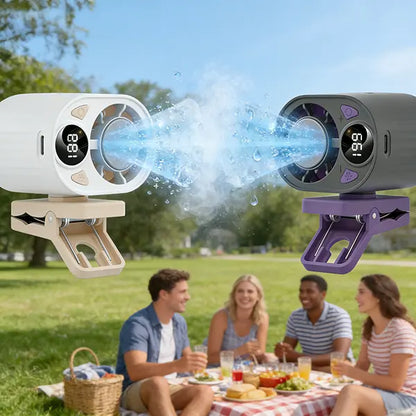 Portable car LCD fan with 360°