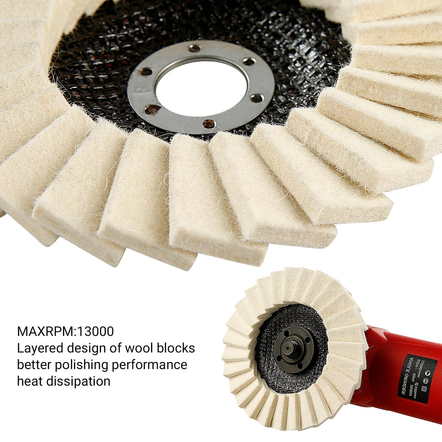 🔥 5-Inch Wool Felt Polishing Flap Disc Set for Angle Grinders