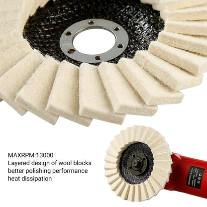 🔥 5-Inch Wool Felt Polishing Flap Disc Set for Angle Grinders