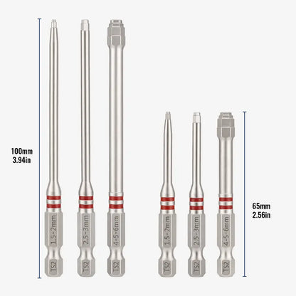 6PCS S2 Alloy Steel Magnetic Screwdriver Bits Set – Pagoda Hex Shank Drill Bit Set