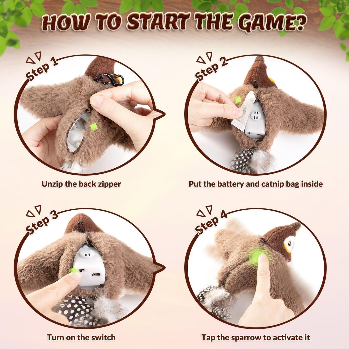 🔥🐾Interactive Chirping Bird Cat Toy