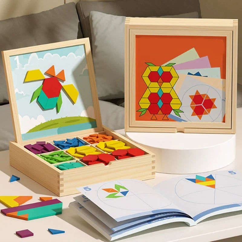 🎁Early Christmas Sale 🔥Wooden Magnetic Pattern Block Puzzle Set🧩