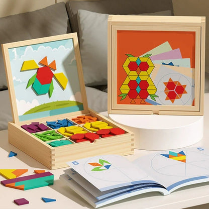 🎁Early Christmas Sale 🔥Wooden Magnetic Pattern Block Puzzle Set🧩
