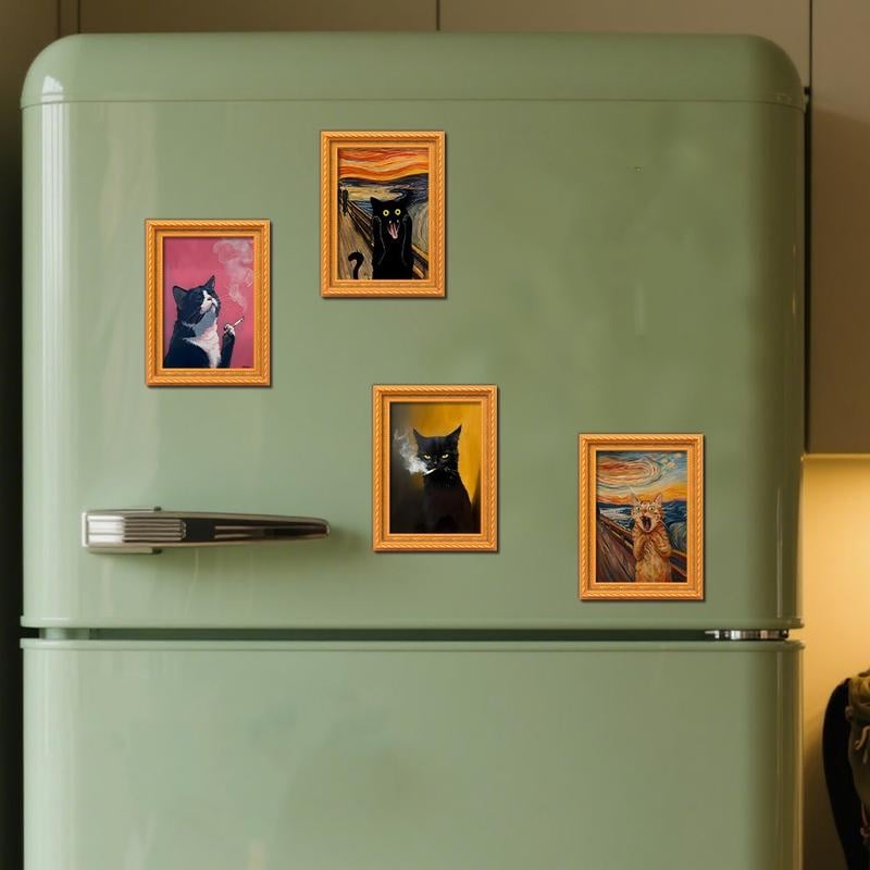 🔥Funny Cat Fridge Magnet - Vintage Art Frame🌳Buy1 Get 1 Free(2 pcs)