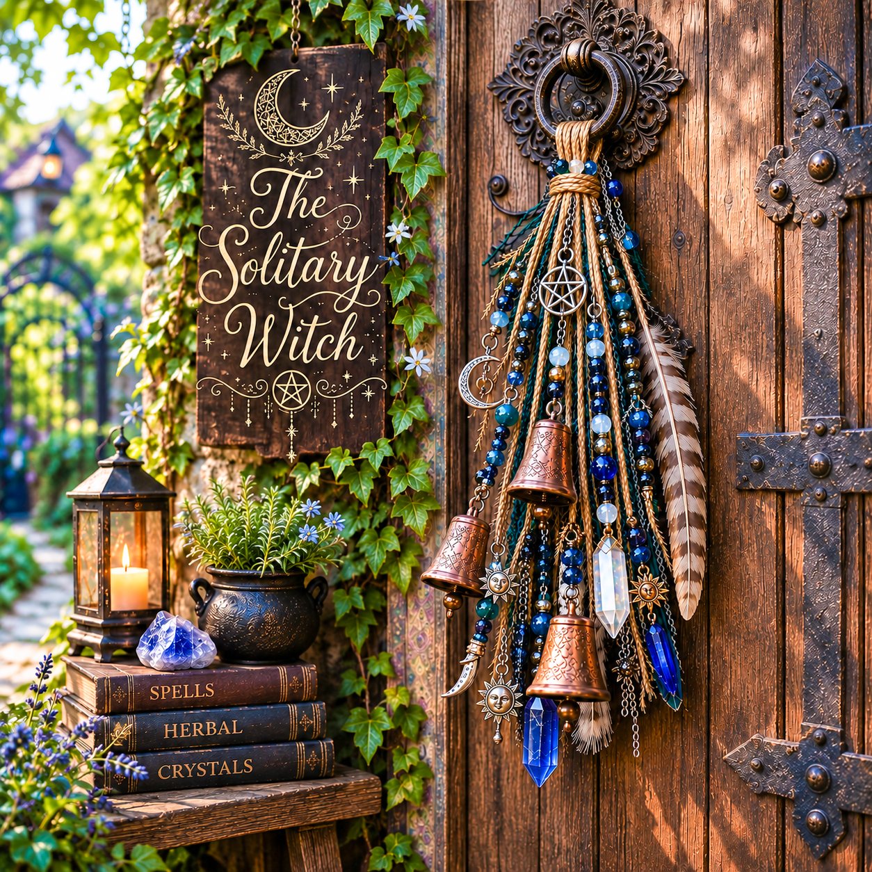 🔮Witchy Door Charm | Bells, Crystals & Celestial Hanging Decor🔮