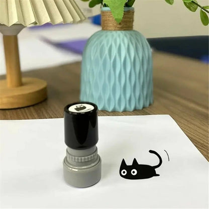 🐱Cat Pattern Stamp, 5 Counts/set Round Self-inking Stamp
