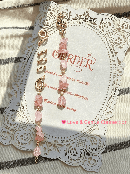 🏆 Buy 1 Get 1 Free!🍀-💌Rose Gold Spiral Hairpin with Natural Crystal Charm✨
