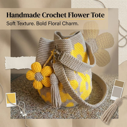 Handcrafted Crochet Bag With Flower