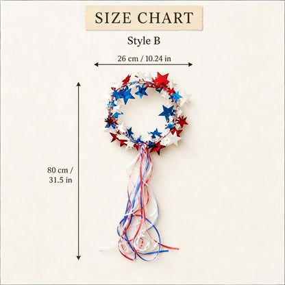 Sparkling Americana Star Crown with Flowing Ribbons 🇺🇸✨ | Patriotic Hair Accessory