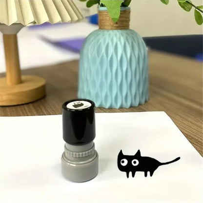 🐱Cat Pattern Stamp, 5 Counts/set Round Self-inking Stamp