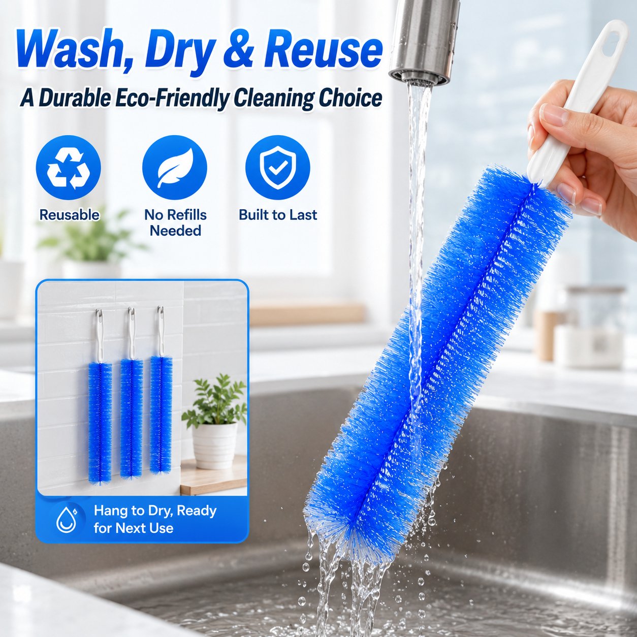 🧹Bendable Microfiber Head,Reusable Dust Remover💨
