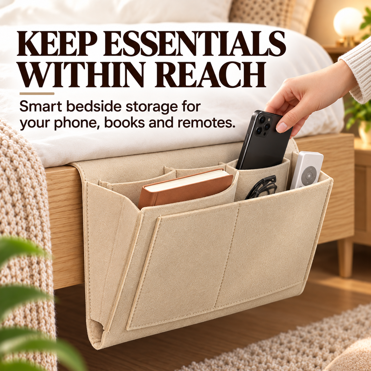 🔥 Bedside Hanging Organizer – Keep Essentials Within Reach
