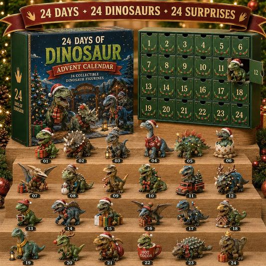24 Days of Dinosaur Christmas Advent Calendar – 24 Collectible Dino Figurines Holiday Surprises（2D）