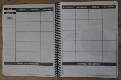 🔥🖤📚Themed Yearly Planner(✨Hardcover Book)