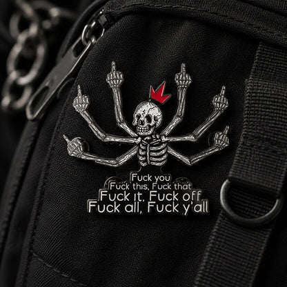 💀🖕Fuck Skull Enamel Pin