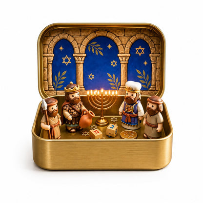 ✝️Religious Pocket-Size Mini Nativity Scene Set with Storage Box
