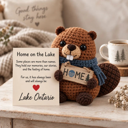 🦫 Lake Ontario Emotional Support Beaver Crochet Keepsake | 5 Canadian-Inspired Personalities with Matching Message Cards for Cottage Families, Lake Lovers & Meaningful Gifts 🍁
