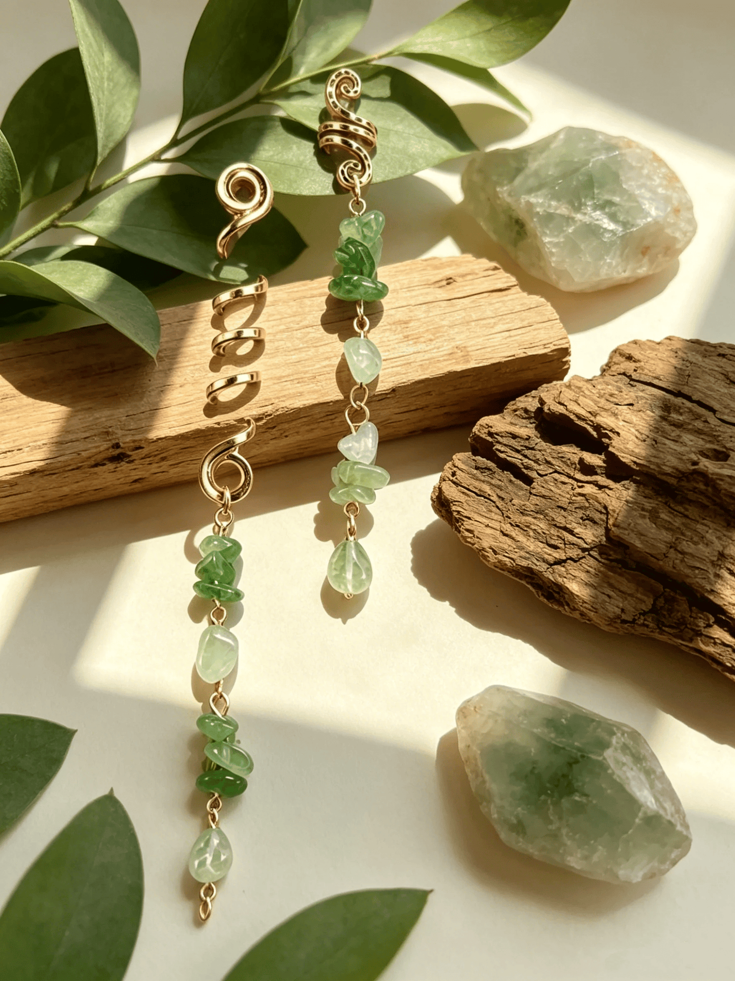 🏆 Buy 1 Get 1 Free!🍀-💌Rose Gold Spiral Hairpin with Natural Crystal Charm✨