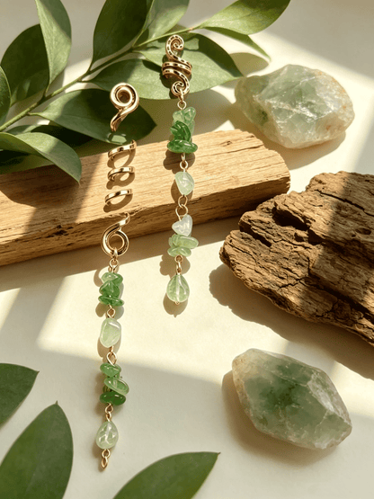 🏆 Buy 1 Get 1 Free!🍀-💌Rose Gold Spiral Hairpin with Natural Crystal Charm✨