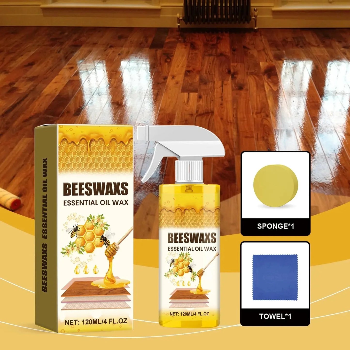 🪵Wood Polish Spray 120ml | Natural Shine & Protection for Furniture, Floors, Cabinets – Non-Greasy, Anti-Dust Finish