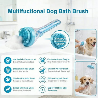 🐶🛁New 2 in 1 Pet Bath and Grooming Brush
