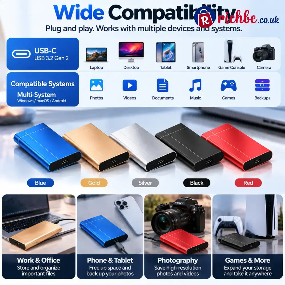🔥 Limited-Time 49% OFF💾 Ultra Portable SSD Drive – High-Speed Storage Upgrade For Photos, Videos & Files