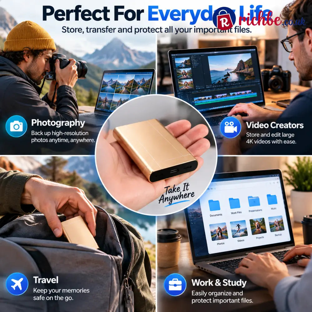 🔥 Limited-Time 49% OFF💾 Ultra Portable SSD Drive – High-Speed Storage Upgrade For Photos Videos & Files