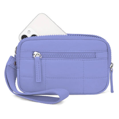 Wristband Travel Wallet Wristlet Nylon Quilted Purse Women Credit Card Holder