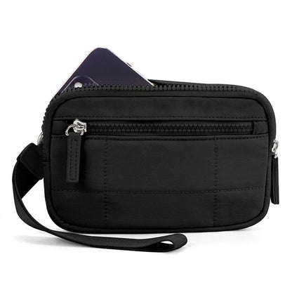 Wristband Travel Wallet Wristlet Nylon Quilted Purse Women Credit Card Holder