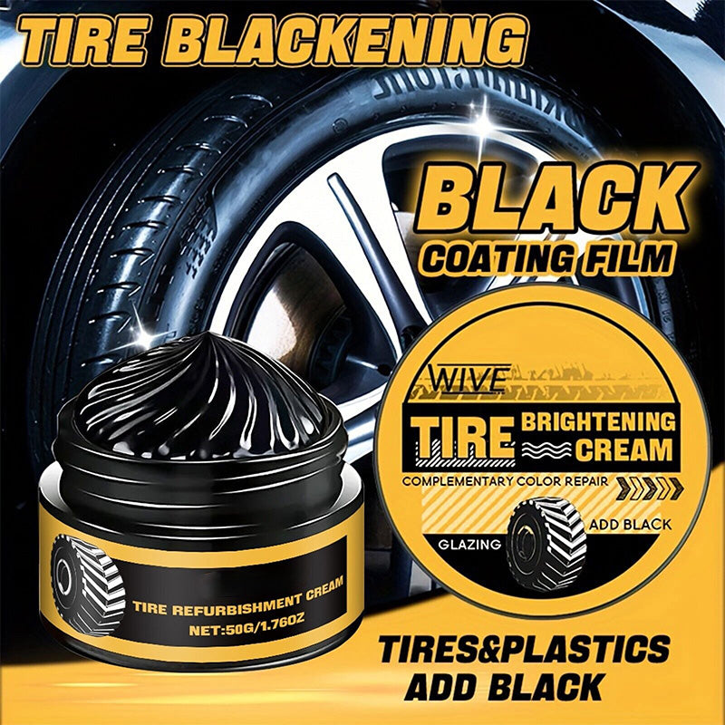 🚗 BUY 2 GET 1 FREE! ⏰ Multipurpose Long-Lasting Car Tire Refurbishment Cream – Restores black finish & protects from cracking – UV-resistant, water-repellent & easy to apply – for all tire types 🛞