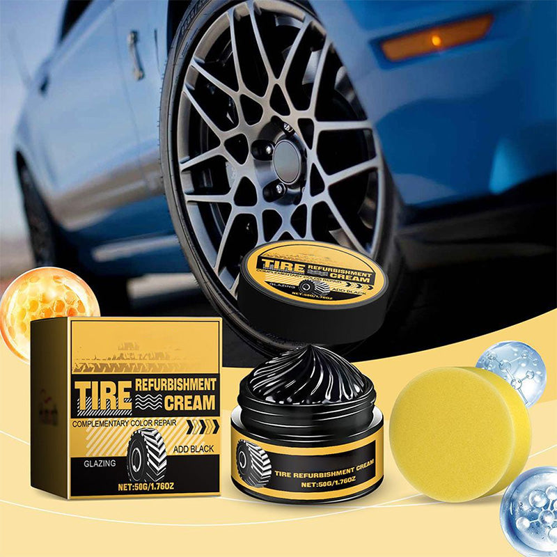 🚗 BUY 2 GET 1 FREE! ⏰ Multipurpose Long-Lasting Car Tire Refurbishment Cream – Restores black finish & protects from cracking – UV-resistant, water-repellent & easy to apply – for all tire types 🛞