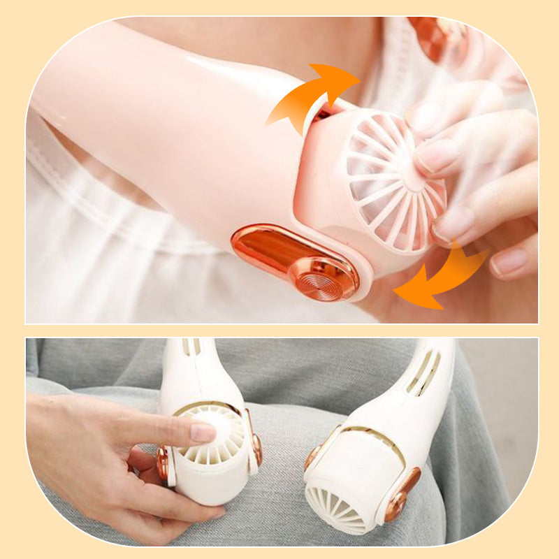🥳2026 HOT SALE🥳💞50K+ SOLD!🍃💨 49% OFF! Neck Air Conditioner Fan – Ultra‑quiet, 360° rotating, 3 speeds. Hands‑free cooling, long battery. Summer essential! 😎🌬️
