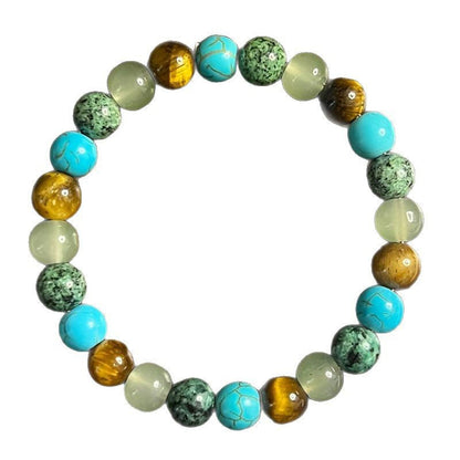 Natural Stone Bead Bracelet – Gradient Color & Energy Design