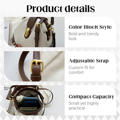 👜✨ Color-Blocked Bag – Stylish, Metal Hardware, Multi-Way 🧳
