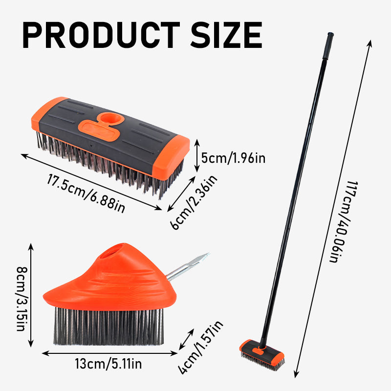 🌿 Hot Sale!🧹 3-in-1 Weeding Wire Brush Tools Set – Durable Steel Brushes, Ergonomic Handle & Perfect for Patios, Driveways & Garden Paths 🏡