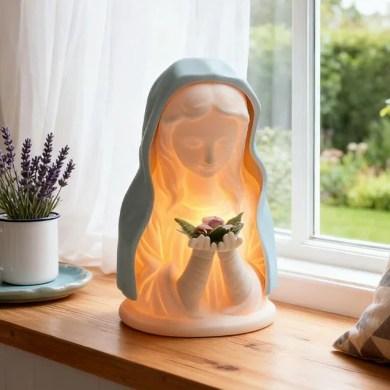 Elegant Religious LED Night Light – Sculptural Design, Warm Ambient Light & Battery-Powered (Spiritual Decoration for Home!)