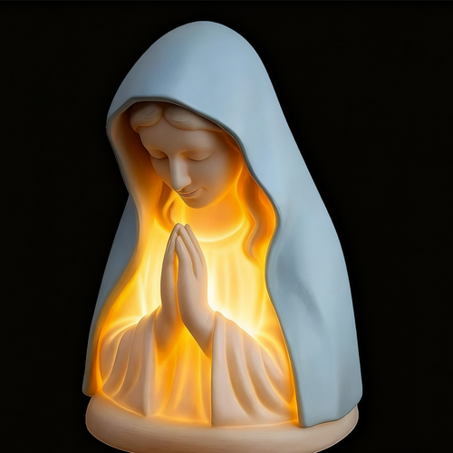 Elegant Religious LED Night Light – Sculptural Design, Warm Ambient Light & Battery-Powered (Spiritual Decoration for Home!)