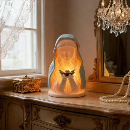 Elegant Religious LED Night Light – Sculptural Design, Warm Ambient Light & Battery-Powered (Spiritual Decoration for Home!)