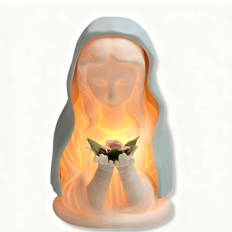 Elegant Religious LED Night Light – Sculptural Design, Warm Ambient Light & Battery-Powered (Spiritual Decoration for Home!)