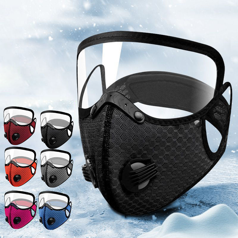 🏍️✨ Windproof Motorcycle Mask & Goggles – Anti-UV, 5-Layer Filter, Adjustable 🔧